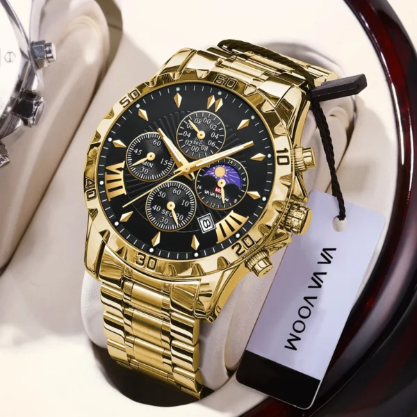 VA VA VOOM Top Brand Luxury Watch for Man Quartz Sports Men Watch Waterproof Luminous Stainless Steel Chronograph Men Wristwatch 1