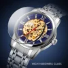Skmei Reloj Hombre Luxury Automatic Watch Men Hollow Dial Mechanical Watches For Mens Fashion Stainless Steel Band Clock 3
