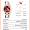 OLEVS 7001 Luxury Mechanical Watch for Women Ceramic Strap Waterproof Woman Wristwatch Original 6