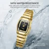 New Womens Watch Luxury Stainless Steel Quartz Golden Wristwatches Women Fashion Waterproof Calendar relogio masculino Clock 2