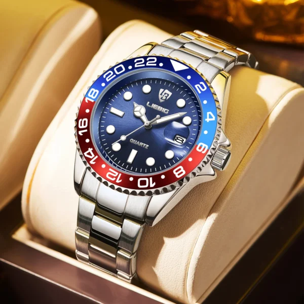 LIEBIG Luxury Movement Quartz Watches Fashion Business Time Watch Waterproof Stainless Steel Strap Wristwatches For Men Women 1