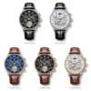 OLEVS Men's Watches Trend Fashion Original Automatic Mechanical Watch fro Man Leather Strap Hollowed Out Dial Flywheel Movement 5