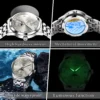 OLEVS Fashion Original Romantic Couple Watch Moon Phase Waterproof Automatic Mechanical Watch for Lady and Man Date Wrist Watch 6