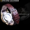 Forsining Moon Phase Automatic Watch Royal Men's Golden Mechanical Wristwatches Casual Genuine Leather Tourbillon Business Clock 6