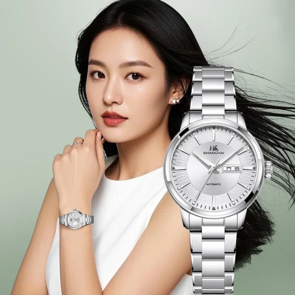 Shanghai Women's Watch Shanhe 30mm Automatic Mechanical Watch 5 Bar Waterproof Luxury Stainless Steel Women's Watch SH3113 1