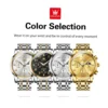 OLEVS Business Classic Three Eye Dial Men's Watches Waterproof Moon Phase Quartz Watch Arabic Numeral Scale Original Wristwatch 6