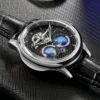 SEAKOSS Men's Mechanical Watch Automatic Movement Clock Male 3D Dual Earth Rotating Waterproof Pilots 1963 Flywheel Wristwatches 5