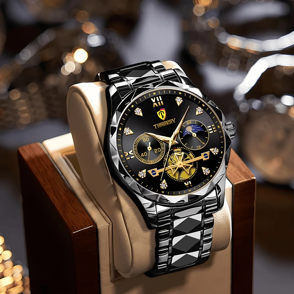 Luxury Watch for Man Sports Leather Men Quartz Watch Waterproof Luminous Chronograph Men's Watches Male Clock Reloj+box 1