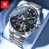 OLEVS Original Brand Men's Watches Waterproof Multifunctional Luminous Fully Automatic Mechanical Watch Moon Phase Starry Disk 5