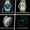 OLEVS 7069 Trend Moon Phase Men's Wristwatch Waterproof Stainless Steel Automatic Mechanical Watch for Man Original Wrist Watch 5