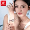 OLEVS Fashion Brand Women's Watches Lucky Word for Good Luck Quartz Watch Waterproof Diamond Luxury Calendar Original Wristwatch 3