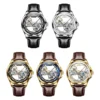 OLEVS Brand Men's Watches Skeleton Automatic Mechanical Wristwatch Waterproof Luminous Leather Strap Fashion Watch for Man Trend 6