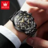 OLEVS 6721 Moon Phase Skeleton Men's Automatic Mechanical Watch Waterproof Weekly Calendar Original wristwatch Luminous Watch 3