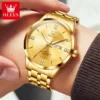 OLEVS 9917 Men Watches Original Classics Fashion Quartz WristwatchDiamond Scale Reloj  Waterproof Luminous Date Display Watch 3