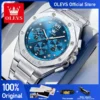 OLEVS 3626 Watches For Men Original Wristwatch Stainless steel Multifunctional Chronograph Waterproof Luminous Quartz Reloj 1