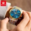 OLEVS 3655 Original New Quartz Watch for Men Chronograph Waterproof Business Man Watch Wristwatch Stainless Steel Luxury Watch 3
