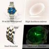 OLEVS Original Brand Moon Phase Women's Watches Fashion Automatic Mechanical Watch 30m Waterproof Date Luminous Top Wrist Watch 6