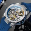 OUPINKE Tourbillon Movement Top Brand Men's Watches Waterproof Silicon Tape Automatic Mechanical Watch Hollow Out Original Watch 2