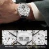 (Full Automatic Mechanical Watch) Men's Multifunctional Watch, Cut Out Perspective Small Plate, Roman Numeral Scale Dial, No Battery Required 3