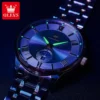 OLEVS 3638 Fashion Business Men's Watches Waterproof Date Quartz Watch Original Luminous Simple Brand Stainless Steel Wristwatch 4