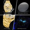 OLEVS 9805 High end Men Watches  Waterproof Moon Phase Diamond Dial Fashion Luxury Mechanical Watch Skeleton Original Wristwatch 5