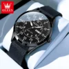 OLEVS Men's Watches Simple Light Luxury Original Quartz Wristwatch Double Digital Dial Waterproof Luminous Nylon Bracelet 1
