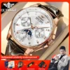 OUPINKE 3189 Mens Watch Original Luxury Automatic Mechanical Watch Moon Phase Waterproof Luminous Mens Gifts Reloj Hombre 1