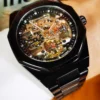 Forsining Silver Automatic Watch Men 3D Diamond Dial Irregular Tourbillon Skeleton Mechanical Wristwatches Luminous Hands Clock 5