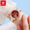OLEVS 7001 Luxury Mechanical Watch for Women Ceramic Strap Waterproof Woman Wristwatch Original 5
