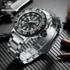 Addies Dive Men Fashion Casual Watch Calendar Display 50m Waterproof Tube Luminous Watch Black Dial Rotating Bezel Quartz Watch 1