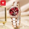 OLEVS 7001 Luxury Mechanical Watch for Women Ceramic Strap Waterproof Woman Wristwatch Original 3