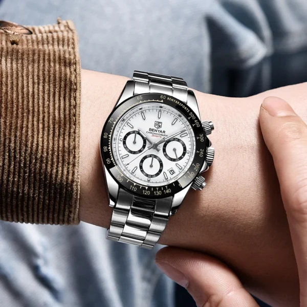 Relojes Hombre 2024 BENYAR New  Watches Men Luxury Brand Chronograph Male Sport Watches Waterproof Stainless Steel Quartz  Watch 2