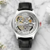 TimeKey-Fashion Classic Mechanical Style Stainless Steel Buckle Skeleton Dial Screw Crown Luminous Men's Quartz Watch 2