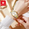 OLEVS Top Brand Women's Watches Elegant Simple Original Quartz Watch for Man Diamond Dial Waterproof Luminous Date Wristwatch 4