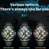 OUPINKE 3196 Blue Watch for Men Original Automatic Movement Deep Waterproof Hollow Out Mechanical Wristwatch Men 5