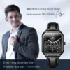 OLEVS 9914 Men's Watches Classic Original Quartz Watch for Man Leather Waterproof Wrist Watch  Chronograph Date Reloj Hombre 2