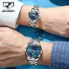 JSDUN Top Romantic Couple Watch Tungsten Steel Strip Imported Movement Imported Movement  Automatic Mechanical Watch for Lovers 2