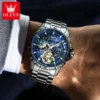 OLEVS Original Brand Men's Watches Waterproof Multifunctional Luminous Fully Automatic Mechanical Watch Moon Phase Starry Disk 3