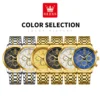 OLEVS Men Watches Oiriginal Top Brand Chronograph Watch for Man Stripe Dial Waterproof Stainless Steel Luminous Wirstwacth Date 6