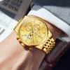 OLEVS Men's Watch Waterproof Luminous Wrist Watch Quartz Stainless Steel Watch for Men Pilot Top Brand Male Watches 3