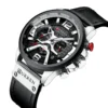 Curren 8329 Men Watch Leather Quartz Waterproof Wristwatch 6-Hand Chronograph Date Casual Fashion Luxury Relogio Masculino 1