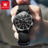 OLEVS Men's Watches Simple Light Luxury Original Quartz Wristwatch Double Digital Dial Waterproof Luminous Nylon Bracelet 4