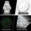 POEDAGAR Luxury Military Man Watch Square Waterproof Luminous Date Week Men Watch Stainless Steel Quartz Men's Watches Reloj+box 4