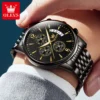 OLEVS Luxury Brand Gold Men's Watches Waterproof Large Dial Date Luminous Quartz Watch Cool black Original Wristwatch for Male 3