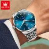 OLEVS 3646 Mens Watch Original Business Quartz Watch Waterproof Luminous Large Dial Watch For Man Dual Calendar Display Gifts 5