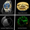 OUPINKE Brand Skeleton Original Watch Sapphire Hollow out Design Automatic Mechanical Watch Luminous Stainless Steel Wrist Watch 5