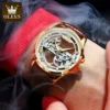 OLEVS Luxury Men Watches Automatic Mechanical Wristwatch Skeleton Design Waterproof Leather Strap Male Watch Reloj Hombre 5