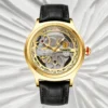 TimeKey-Fashion Classic Mechanical Style Stainless Steel Buckle Skeleton Dial Screw Crown Luminous Men's Quartz Watch 3