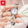 OLEVS 5638 Fashion Elegant Women's Watches Waterproof Date Diamond Rotating Watch Strap Original Quartz Watch Simple Wrist Watch 5