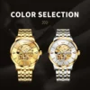 OUPINKE 3308 Skeleton Fashiona Original Mens Watch 50m Waterproof Imported Movement Automatic Mechanical Watch Brand Wrist Watch 6